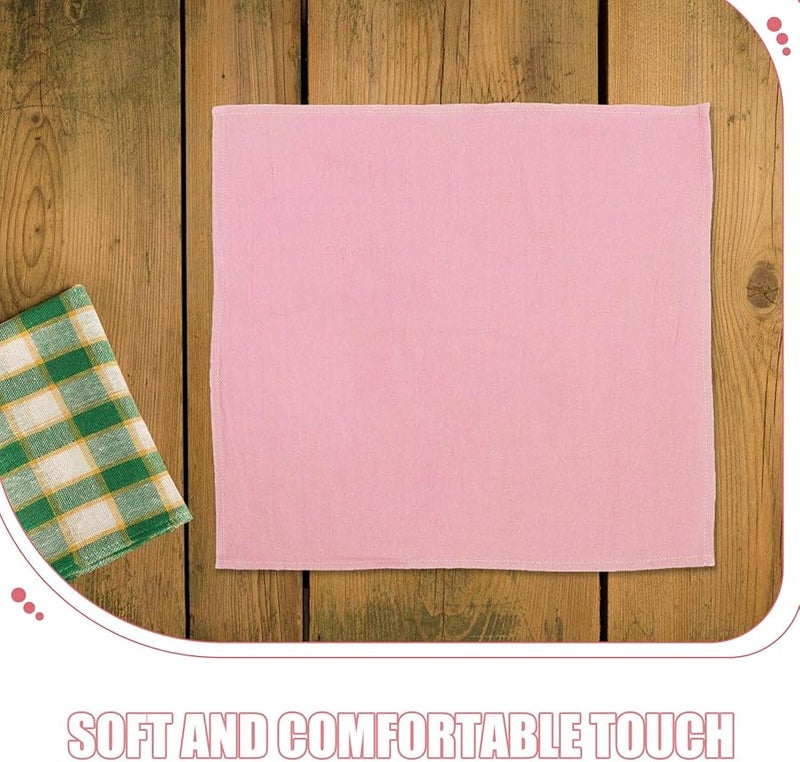 GALPADA 12 قطعة مناديل عشاء قطنية ناعمة قابلة للغسل باللون الوردي الطبيعي لحفلات الزفاف والمنزل - Image 3